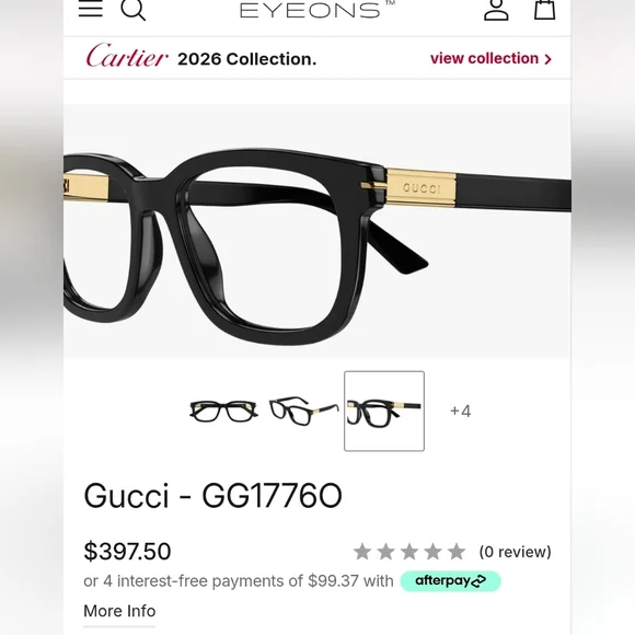 GUCCI GG1776O Eyeglasses In Black 54-18-150 EUC - Picture 12 of 12